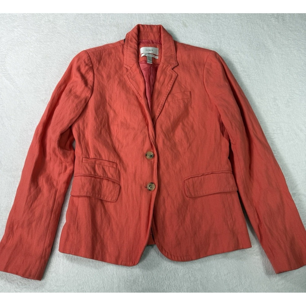 Vintage J CREW Schoolboy Blazer Womens 4 Coral Jacket Career